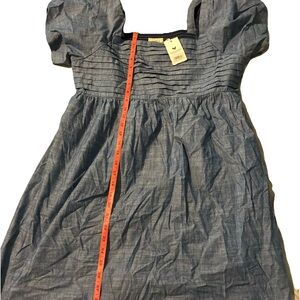 Hope & Henry Gray Chambray Puff-Sleeve Women’s Dress